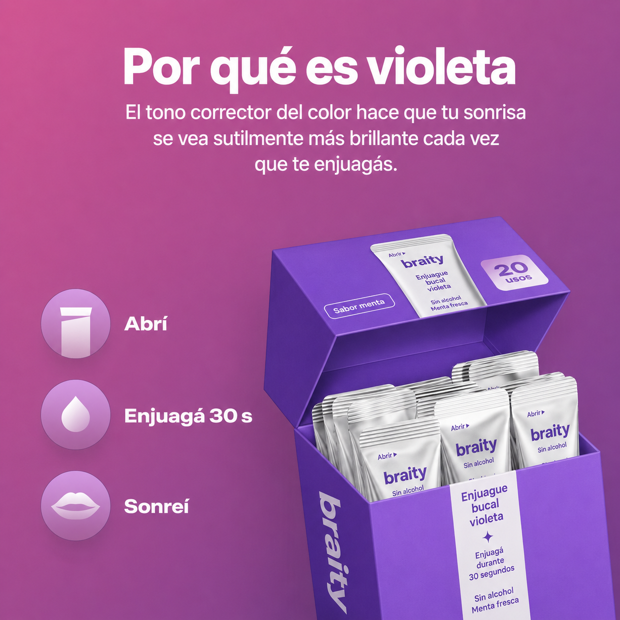 Enjuague bucal violeta