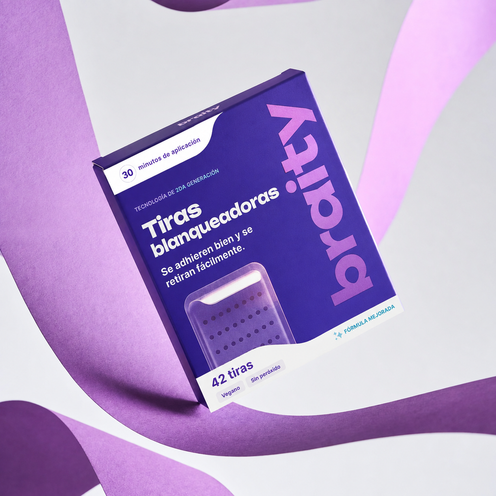 tiras blanqueadoras violetas
